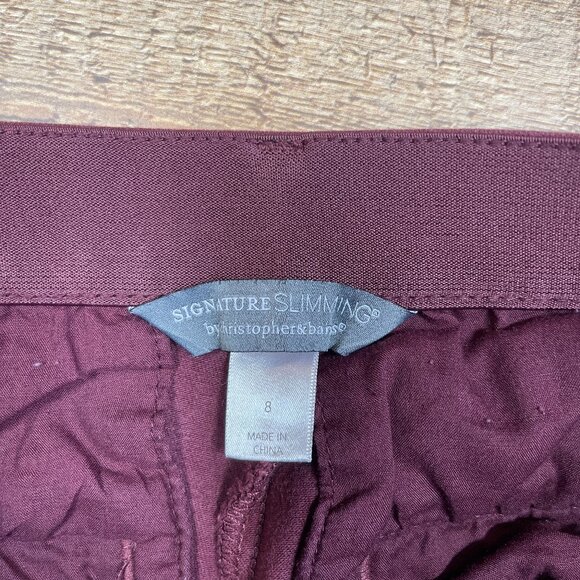Christopher & Banks Signature SLIMMING Cranberry Pants size 8 - Picture 3 of 4
